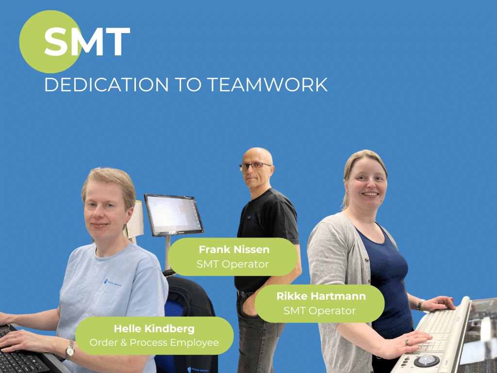 SMT department - Helle Kindberg, Frank Nissen Rikke Hartmann production employees